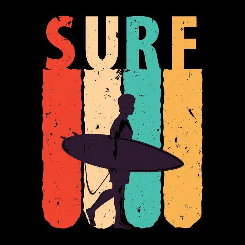 Retro surf, ready for taking on the waves