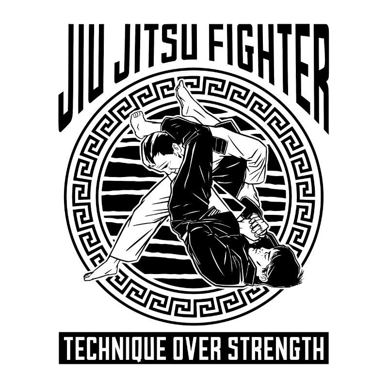 Jiu Jitsu Fighter Technique Over Fighter Fighting