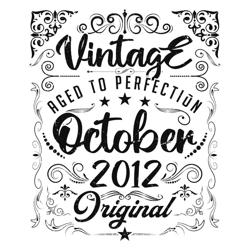 Vintage BORN IN OCTOBER 2012- anniversary gift.