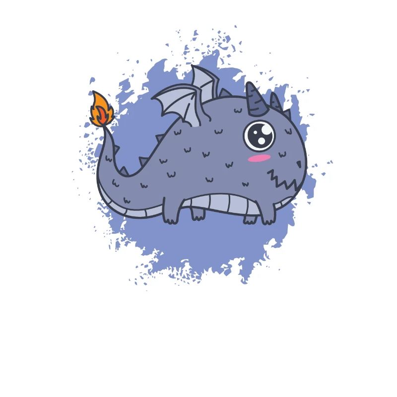 Brûlures épaisses de la queue de dragon kawaii