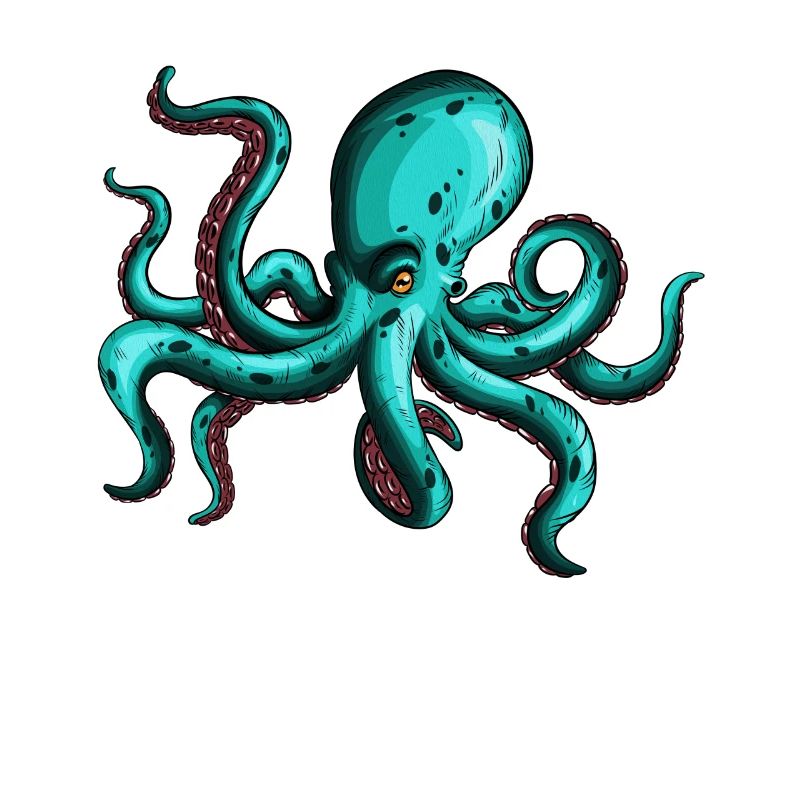 8 Armed Blue Octopus Squid Fan Lover