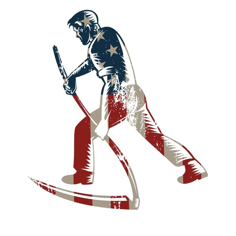 Farming Farmer American Flag Us