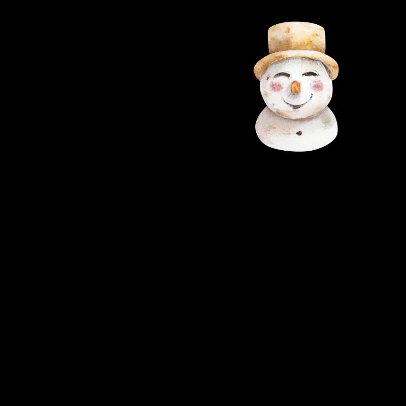 Schneemann Gesicht Retro Winter Brusttasche