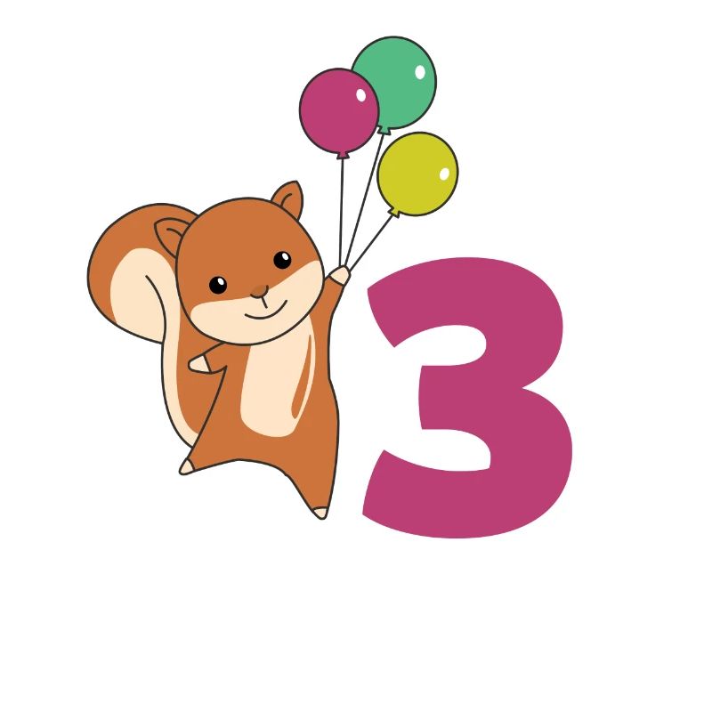 Eichhörnchen dritter Geburtstag Luftballons Kinder