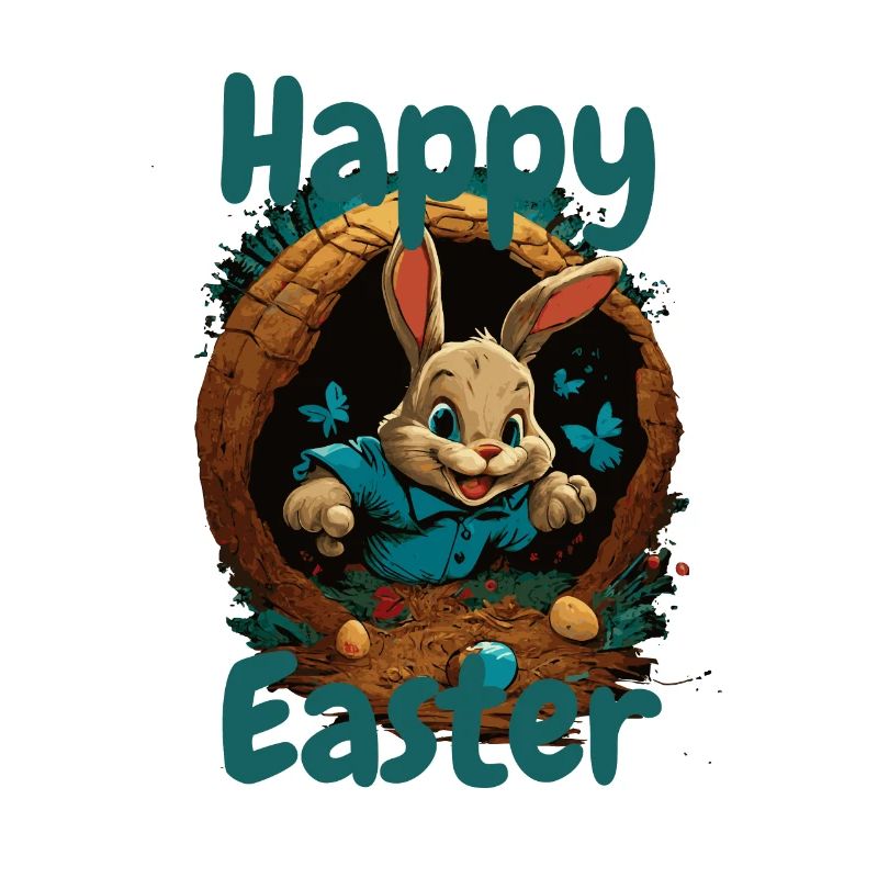joyeuses Pâques Lapin de Pâques dans le panier de Pâques Lapin Pâques