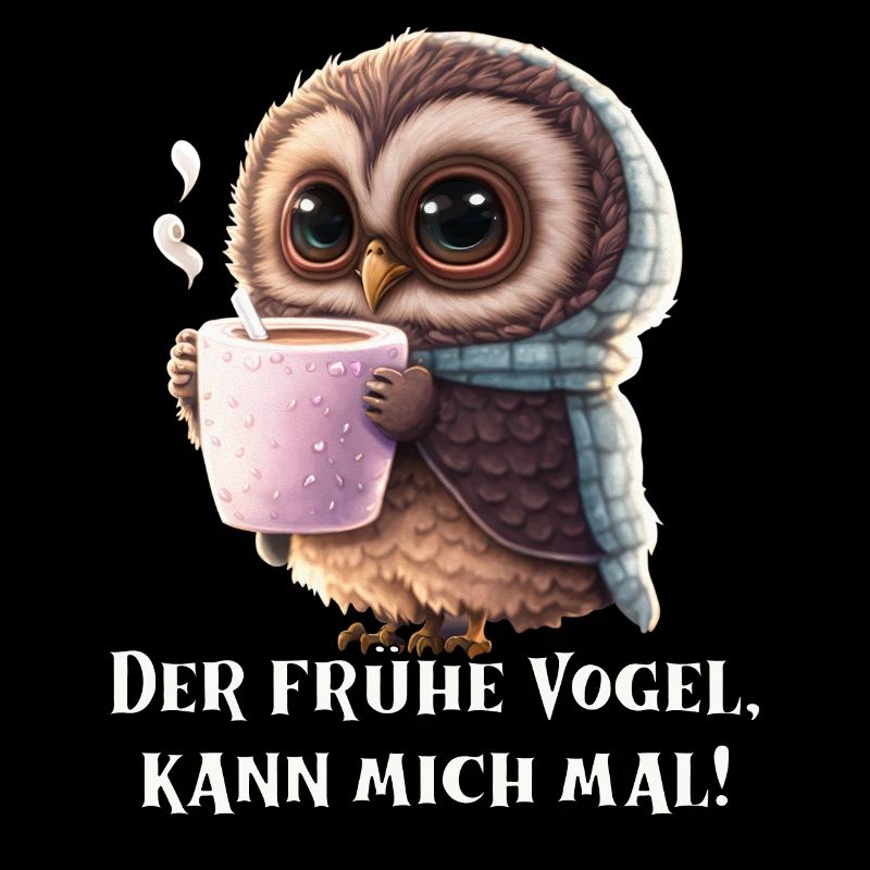 Süße Eule Kaffee, der frühe Vogel, kann mich mal