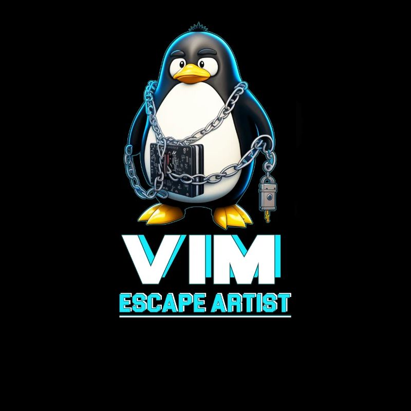 Funny for Linux Admins VIM Escape Artist Tux