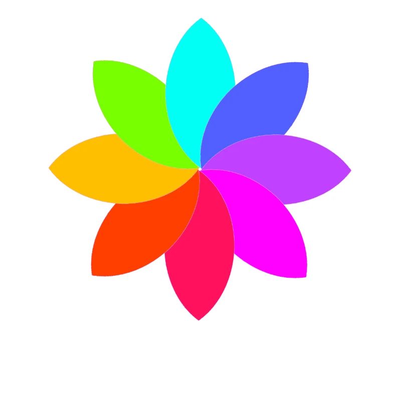 Regenbogenblume - Regenbogenfarben - Blume Grafik