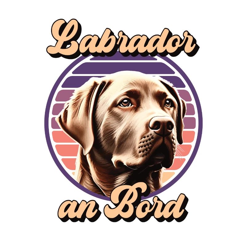 Labrador an bord Retro sunset