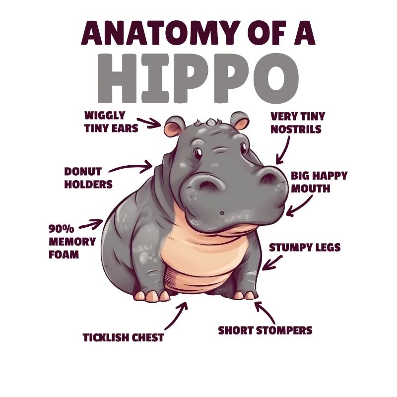 Explication de l’hippopotame doux Anatomie d’un hippopotame