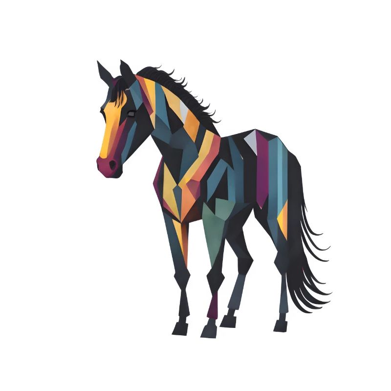 Cheval abstrait coloré