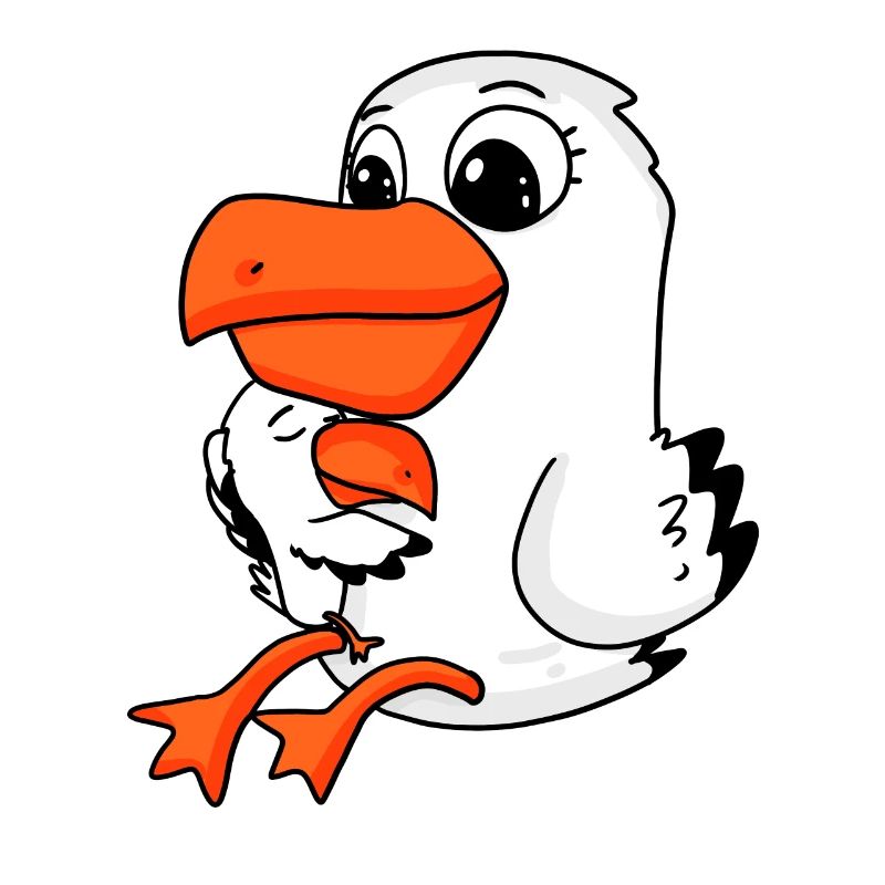 Möwe Familie - Möwe mit Baby