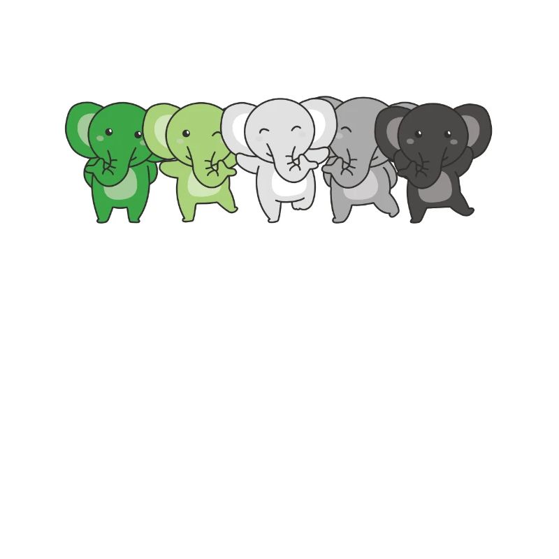 Aromantik Flag Pride LGBTQ Cute Elephant