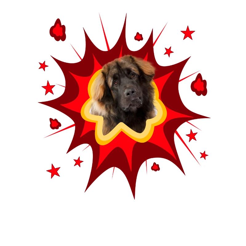 Conception de chien comique - Pow - Leonberger