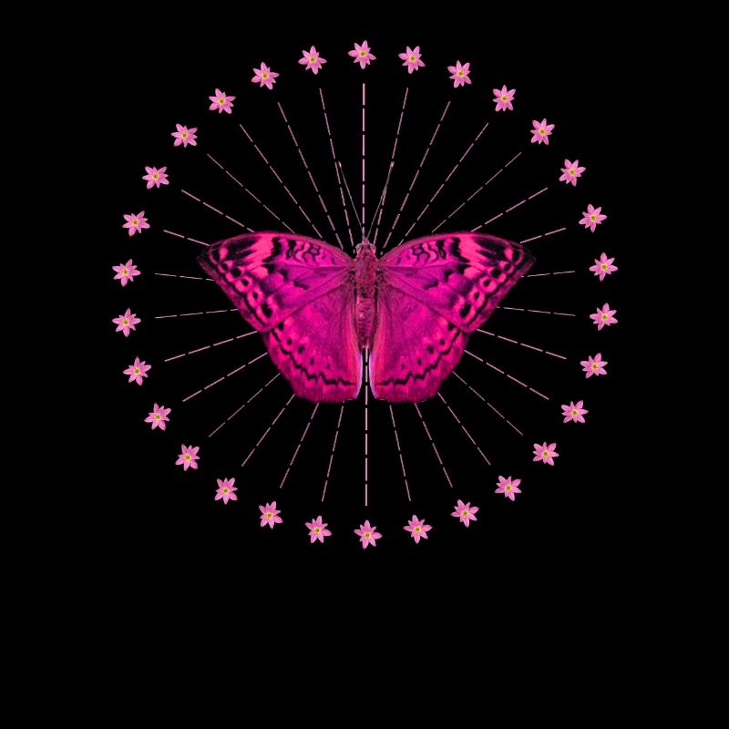 Papillon - Couronne de fleurs - Papillon - Fleurs