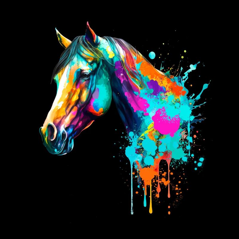 Cheval à l’aquarelle