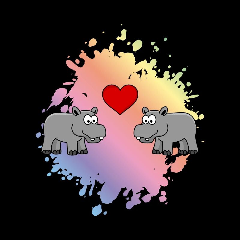 Nilpferd Comic Tier Paar Liebe