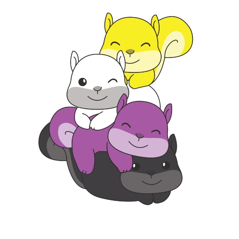 Nonbinary Flag Pride LGBTQ Cute Squirrel