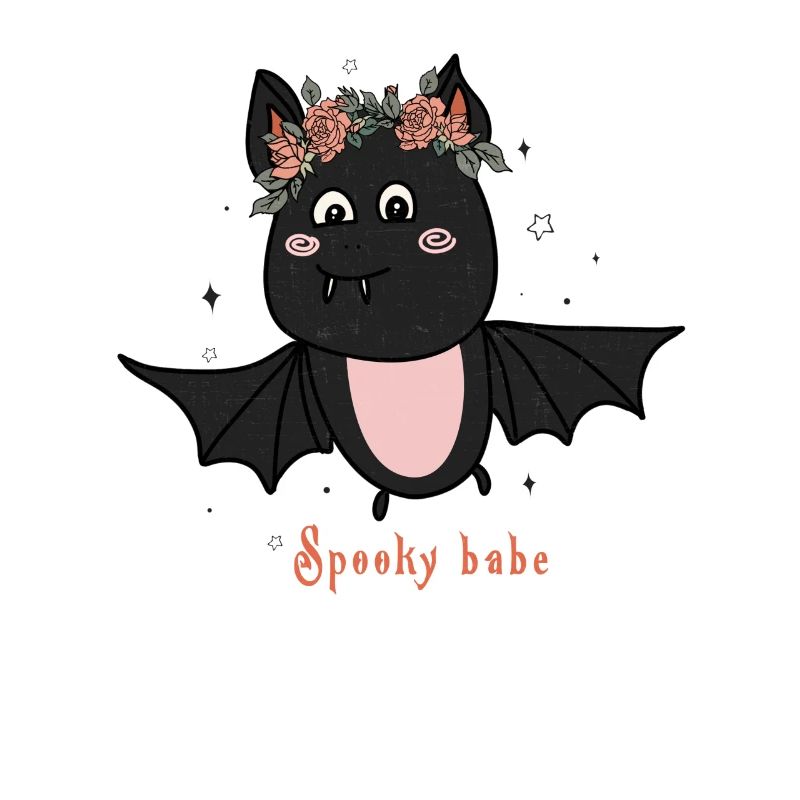 Retro Halloween Design: Spooky Babe Bat