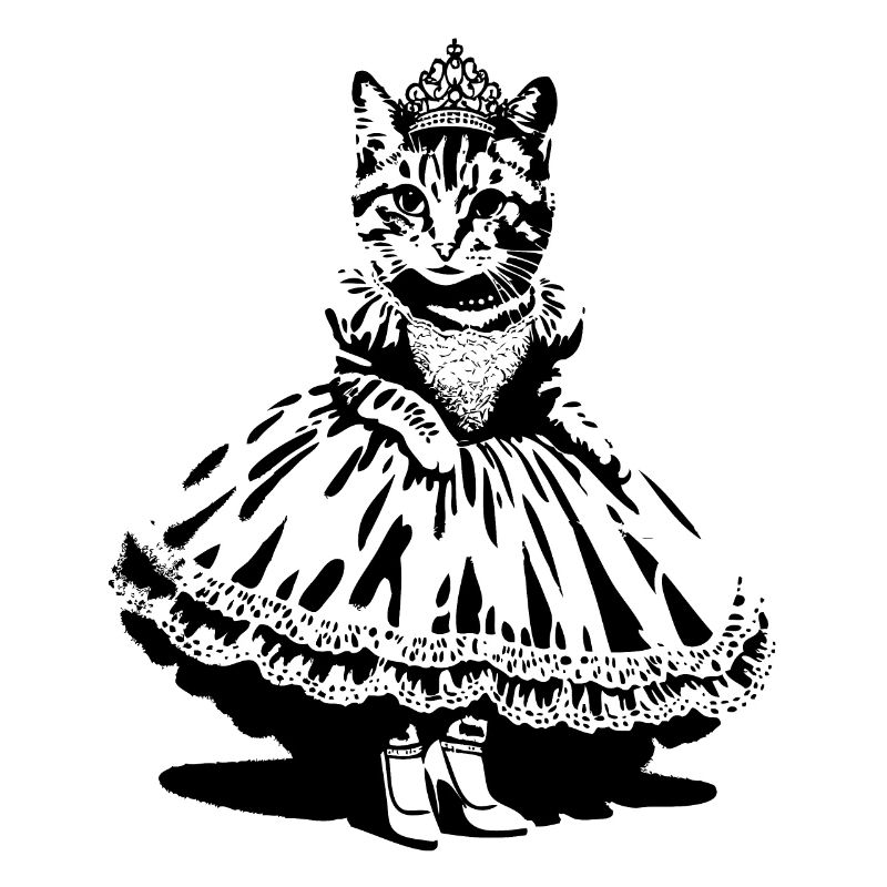 Princesse chat avec couronne et robe