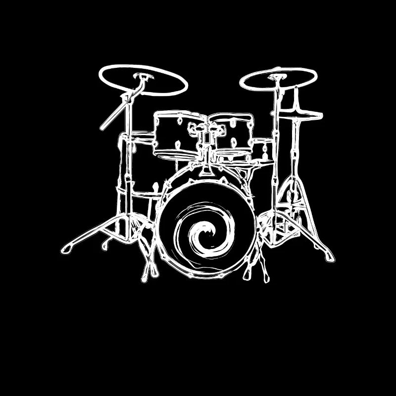 Drawn painted drum set