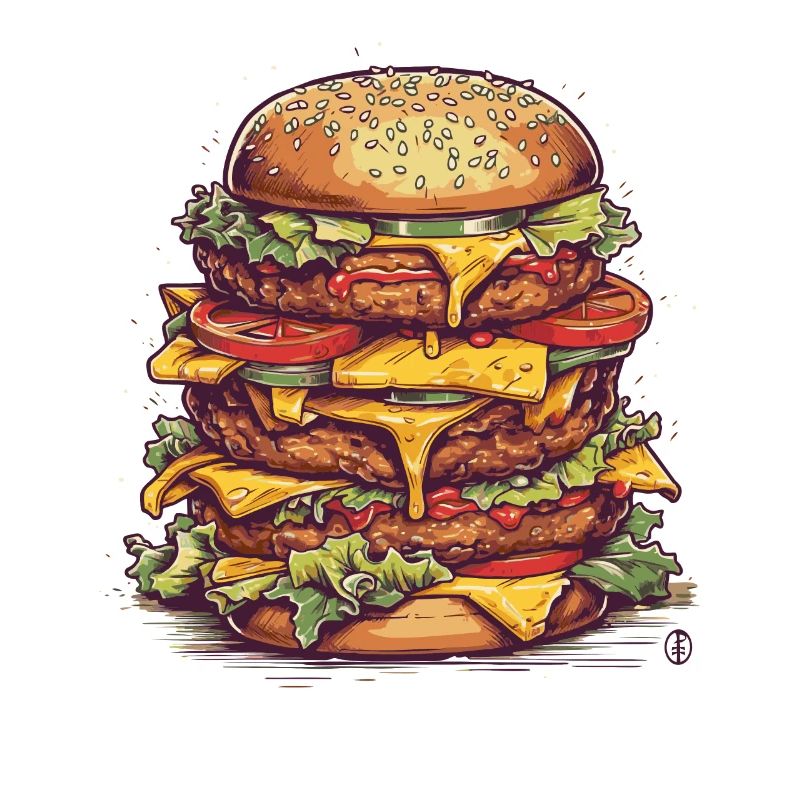 Ein riesiger Mega Cheeseburger