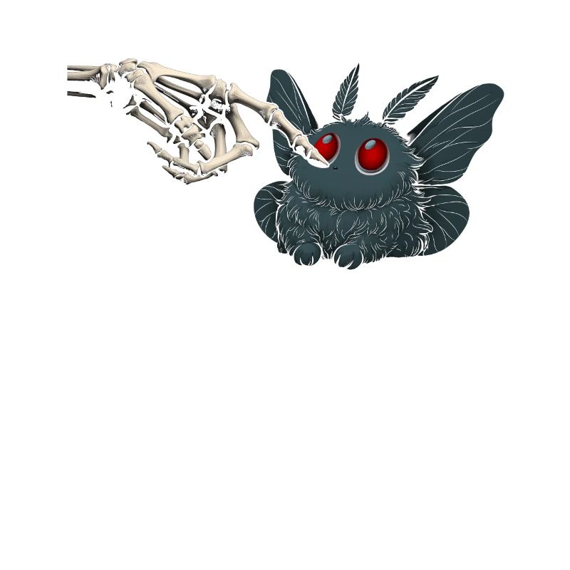 Kawaii Mothman squelette main cryptide
