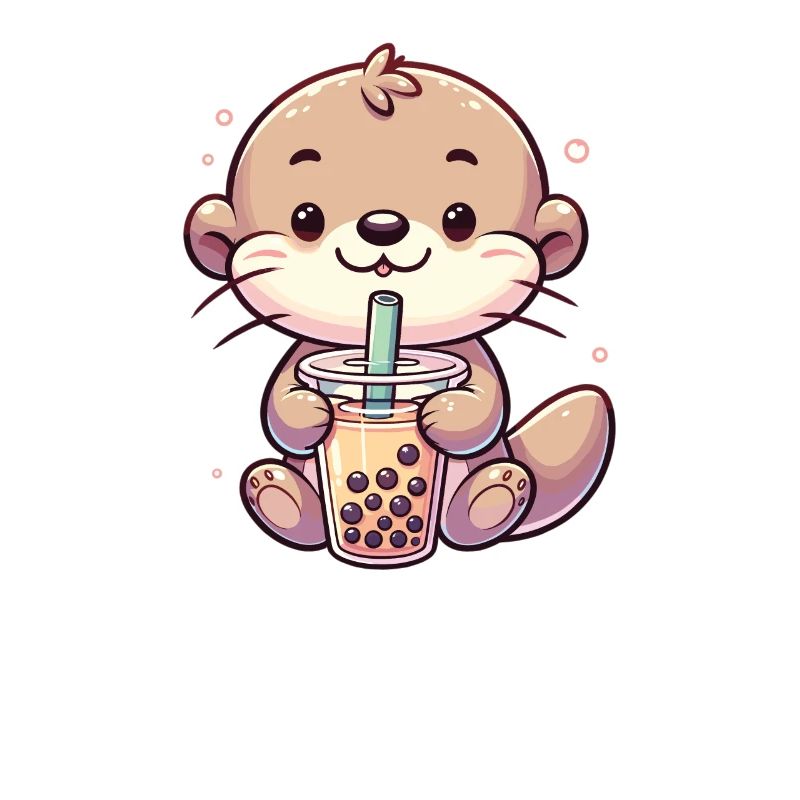 Otters Drink Bubble Tea kawaii Boba Otter