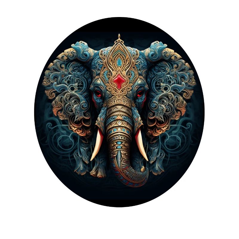 Blauer Mandala Elefant