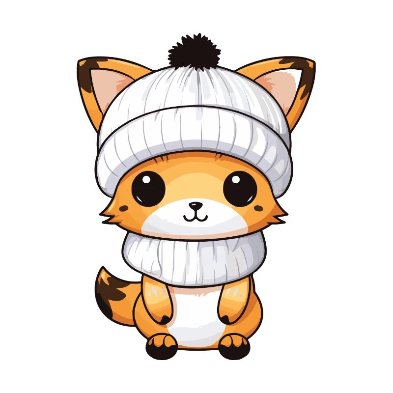 Fox Winter Comic Illustration