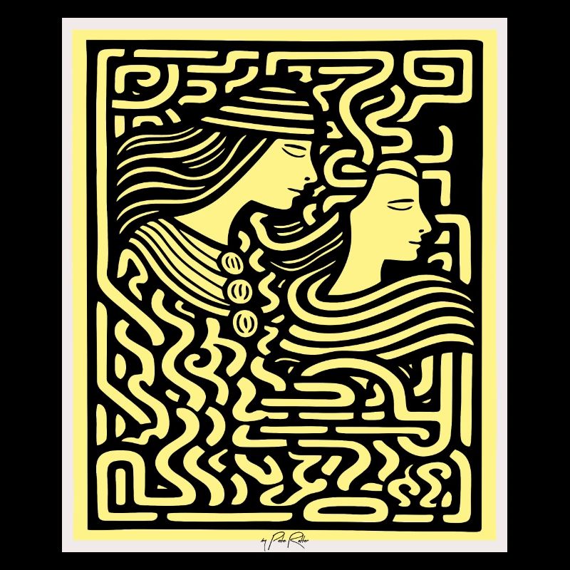 Two lovers in a labyrinth