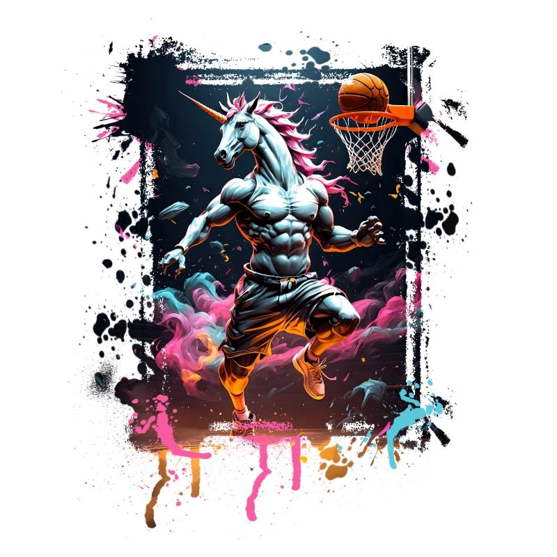Licorne de basket-ball Graffiti Splash