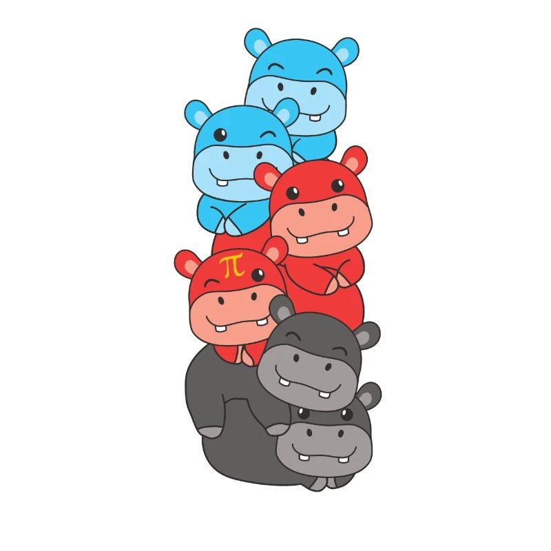 Polyamory Flag Pride LGBTQ Cute Hippo