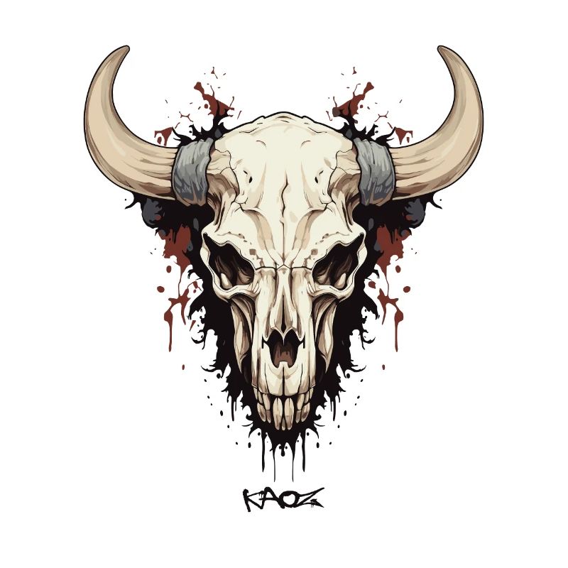 Le crâne d’une vache-taureau