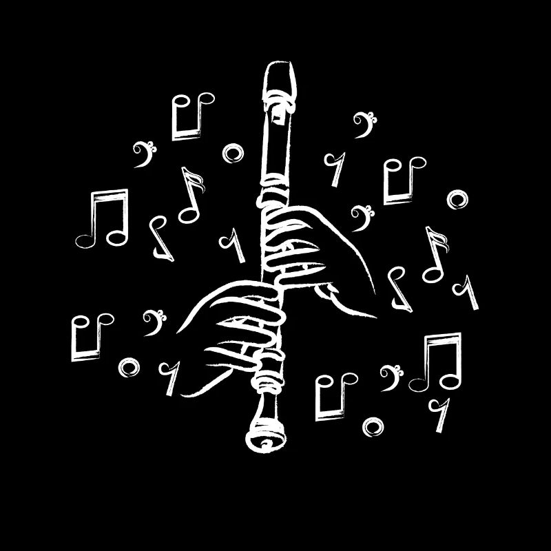 Flûte à bec dessinée peinte