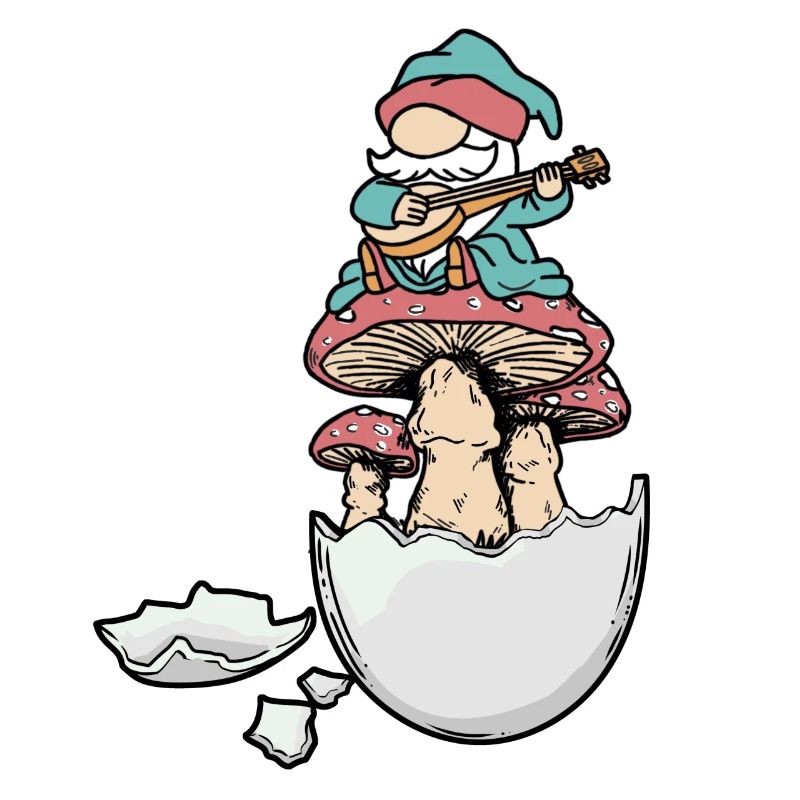Eggshell Dwarf Gnome Gnome Fantasy Egg Mushrooms