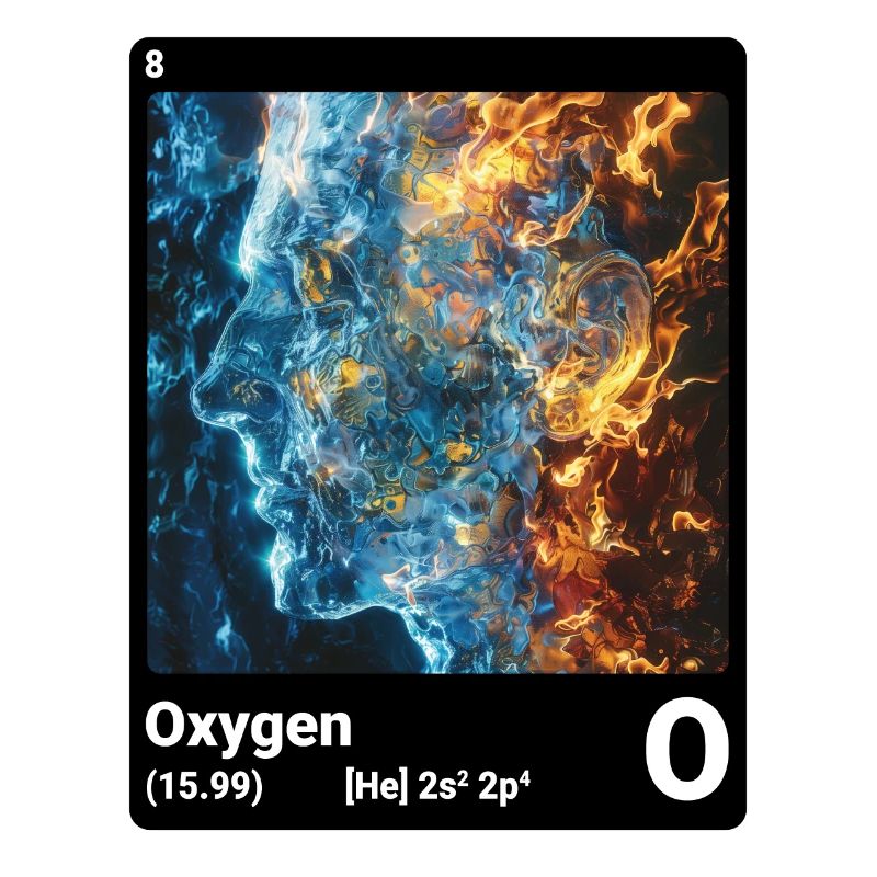 Periodic Table Element Oxygen (O) 008