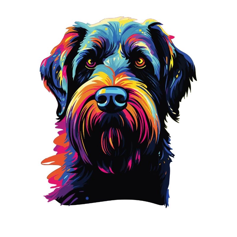 Aquarelle colorée Schnauzer géant