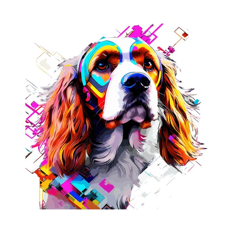 English Cocker Spaniel Artistically Designed