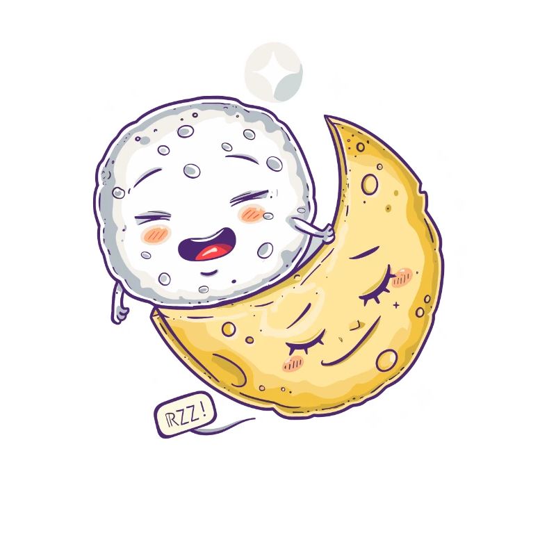 Fromage mozzarella endormi sur une lune de fromage