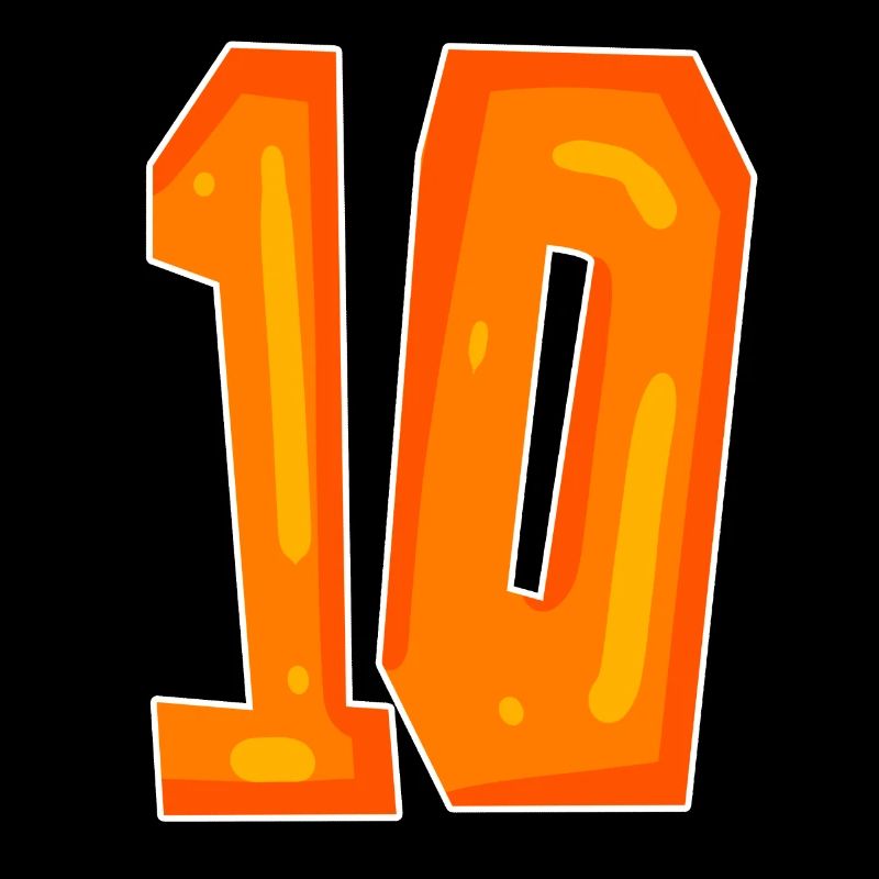 Dix 10 Numéro Orange