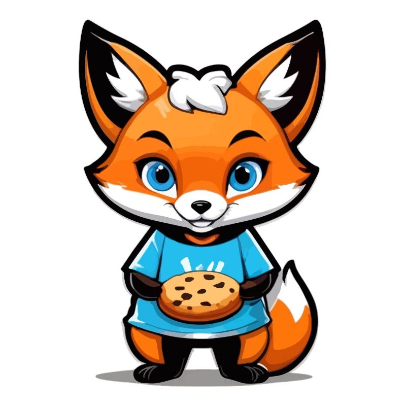 Renard avec un biscuit dans les pattes
