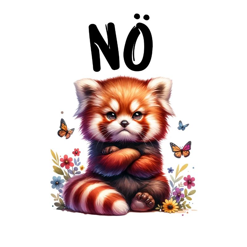 Red Panda Funny Saying Nope Fire Fox