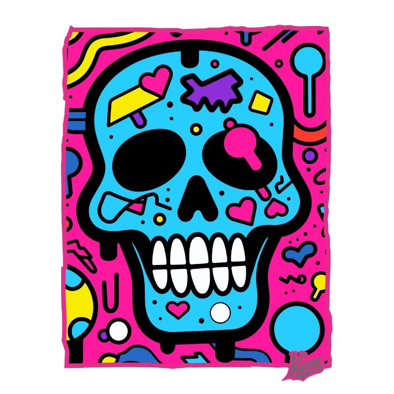 Einfach Cool: Pop-Art-Schädel mit Pfiff