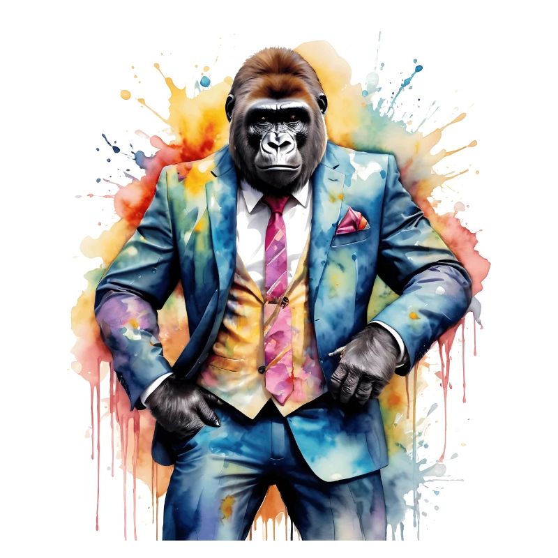 Gorilla Anzug Affe Bunt Tier Design Print