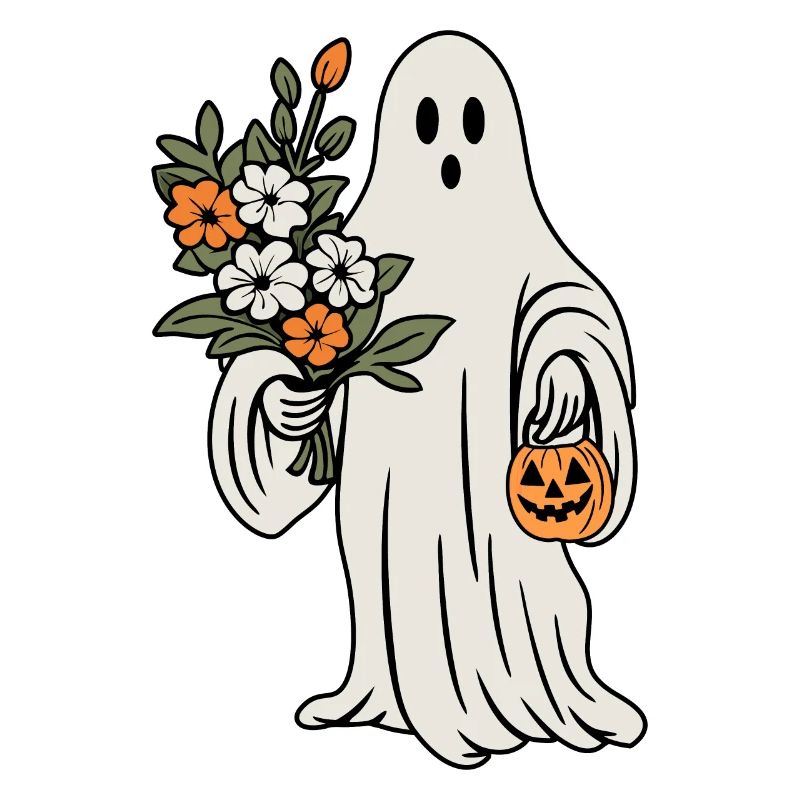Fantôme avec des fleurs