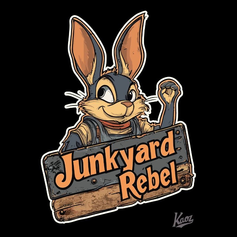 This rabbit is the junkyard rebel in town