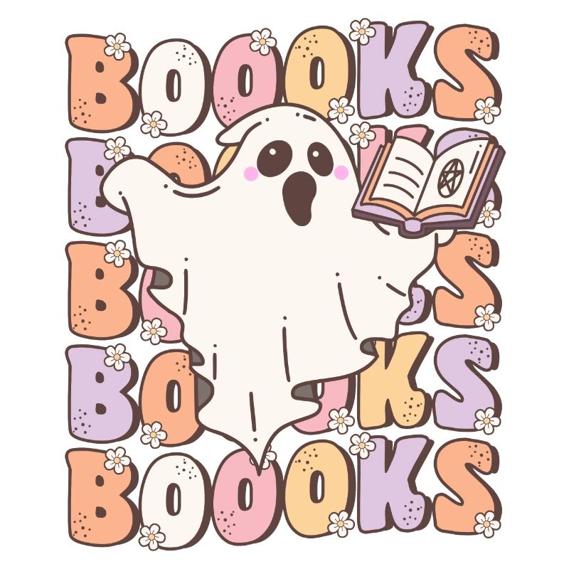 Groovy Halloween Ghost Reading Books