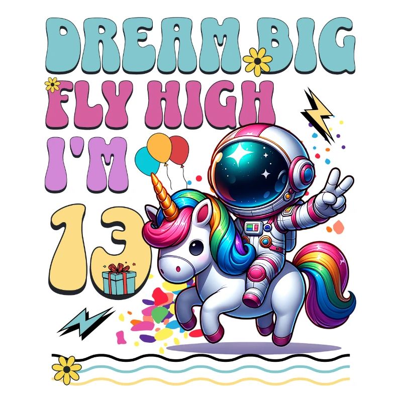Astronaut Einhorn 13. Geburtstag