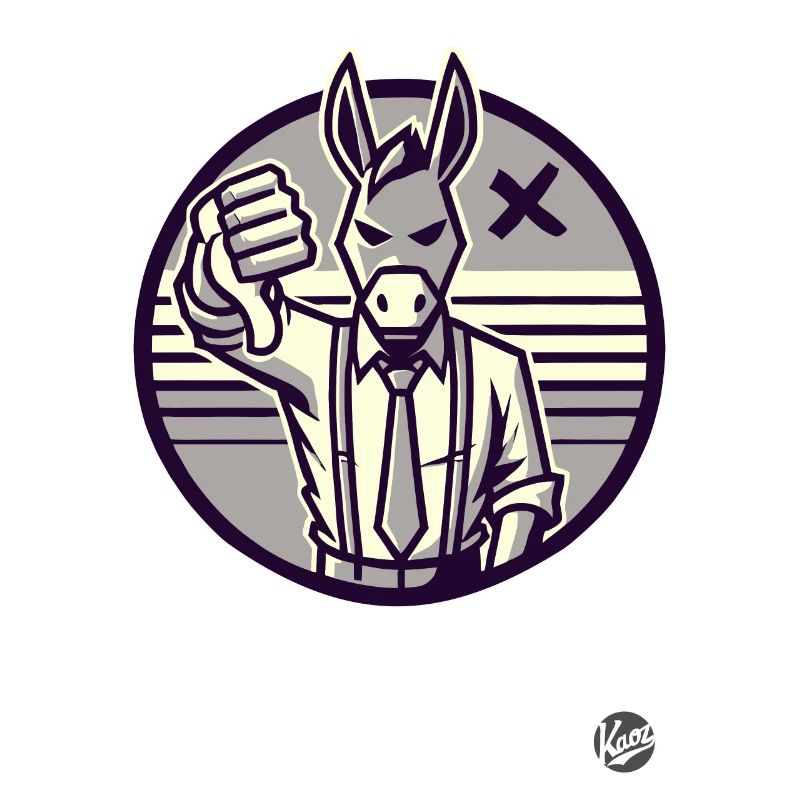 Thumbs down from the refusing donkey